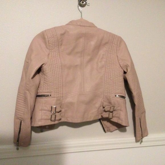 🌸🌸HP🎉Gorgeous Coffee Shop Kids Blush Kids Soft Faux Leather Girls Jacket EUC - Picture 5 of 14